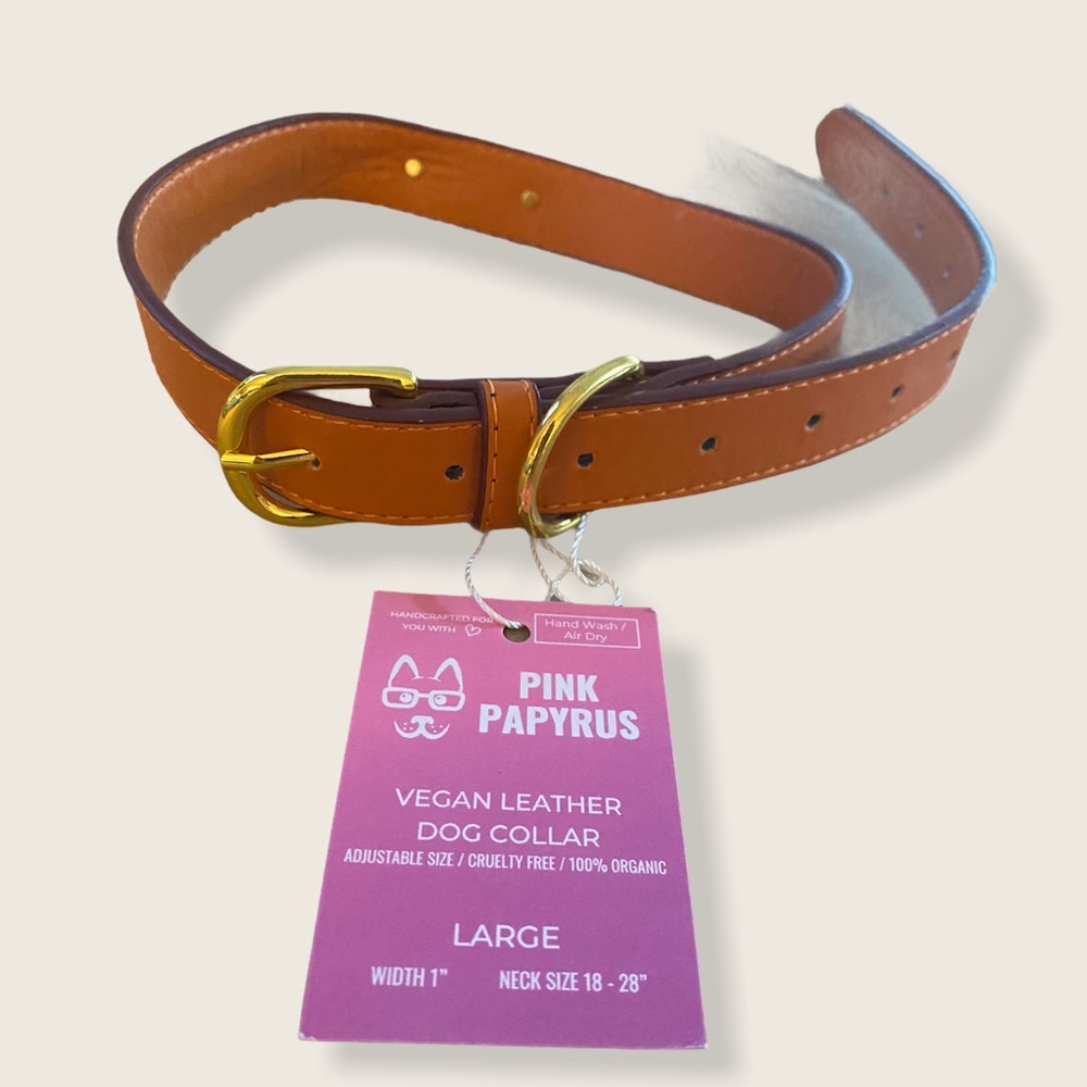 Pink Papyrus Vegan Leather Collar